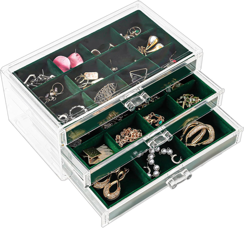 ProCase Acryl Schmuck Organizer Schmuckschatulle für Damen Durchsichtige Schmuckaufbewahrung Schmuck