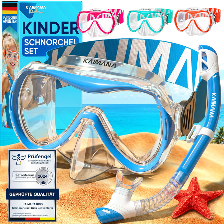 Das Neue KAIMANA® SeaExplorer Schnorchelset Kinder + Tragetasche, Taucherbrille mit Schnorchel, Tauc