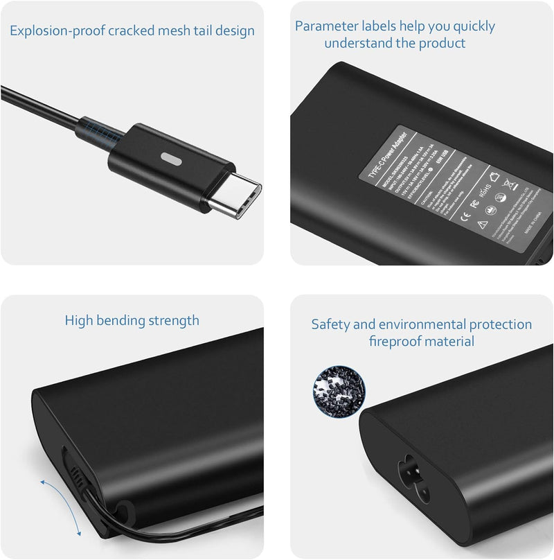 65W USB C Laptop Netzteil für Dell Latitude 5520 5420 5290 5285 5179 5480 5400 5310 5320 7420 7410 7