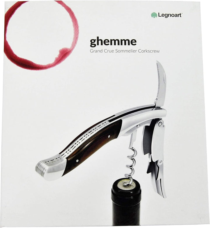Legnoart Kellnermesser GHEMME Edelstahl mit Holzgriff und Geschenkbox WF-1