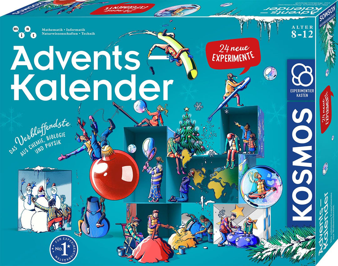 KOSMOS 661090 Experimentierkasten Adventskalender 2025, Die schönsten Experimente zur Weihnachtszeit