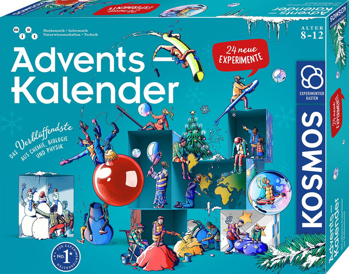 KOSMOS 661090 Experimentierkasten Adventskalender 2025, Die schönsten Experimente zur Weihnachtszeit