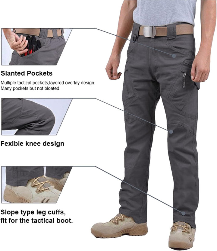 FEDTOSING Cargohose Herren Vintage Militär Tactical Hosen mit Stretch Arbeitshose Outdoor Viele Tasc