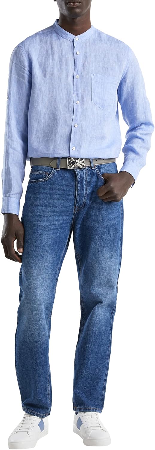 United Colors of Benetton Herren Hemd S Hellblau, S Hellblau