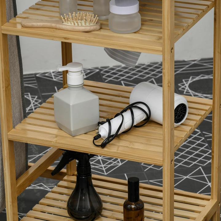 HOMCOM Wäschekorb 57,4 L Wäschesammler mit Bügelbrett und Bügeleisen, Wäschebox mit 3-Ebenen-Regal,