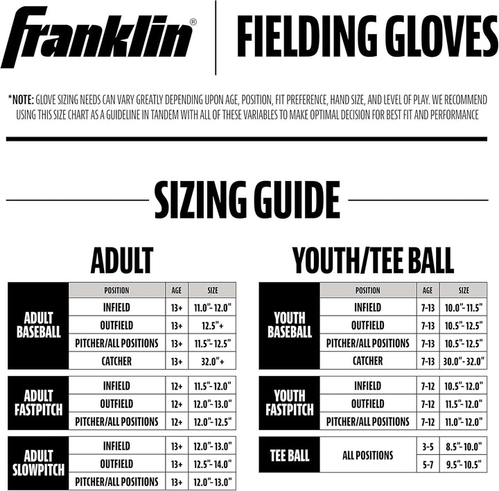 Franklin Sports Field Master Series Baseball Handschuhe Werfer, für Rechtshänder 10.5", Werfer, für
