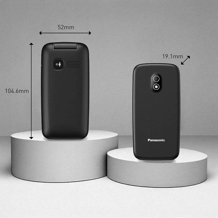 Panasonic KX-TU410 2,4 Zoll 4G Klapphandy, SOS-Taste, Bluetooth 5.0, HAC, Freisprechen, IP44, Schwar