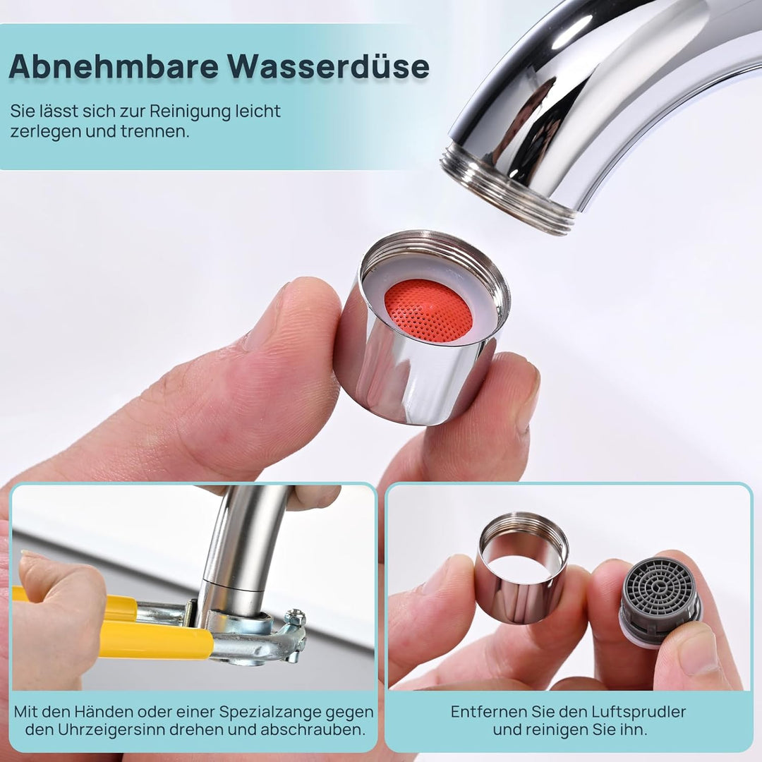 Wasserhahn Bad Mischbatterie, Waschtischarmatur mit Geräuscharmem Keramischem Ventilkern, Einhebelmi