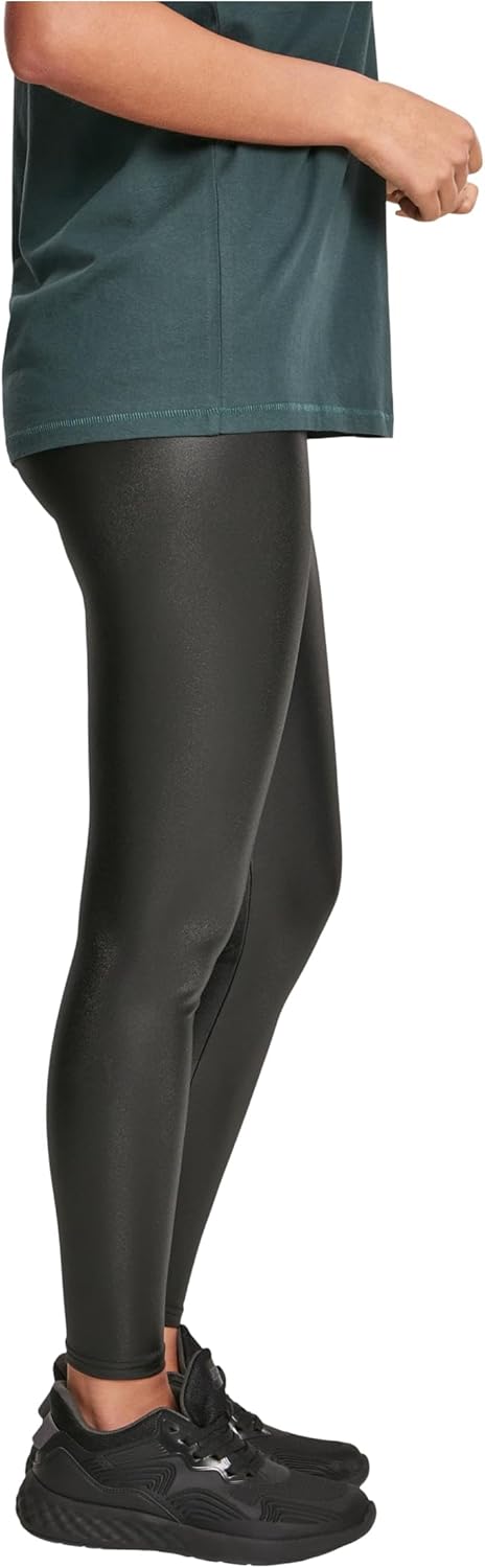 Urban Classics Damen Ladies Faux Leather High Waist Leggings 2-Pack S Black+black, S Black+black