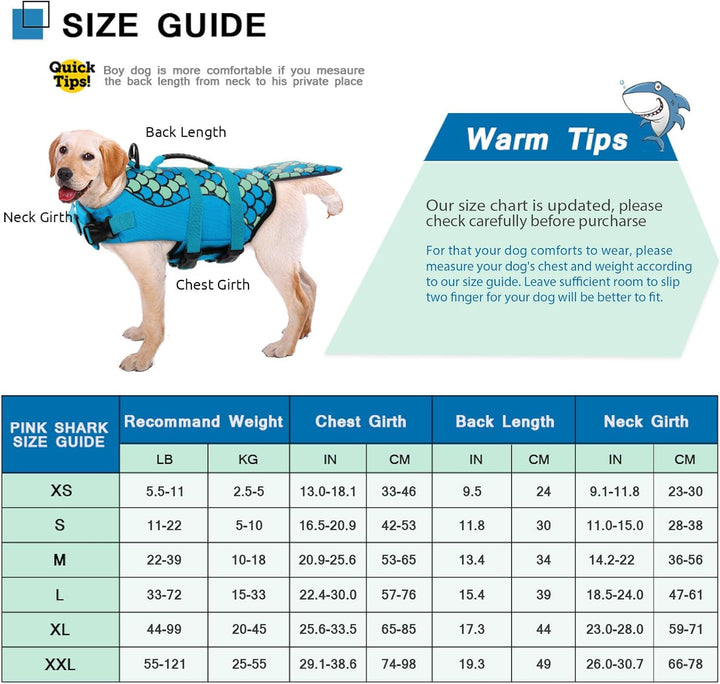 CITÉTOILE Hunde Schwimmweste Hai, Schwimmweste für Kleine Mittlere und Grosse Hunde, Hund Rettungswe