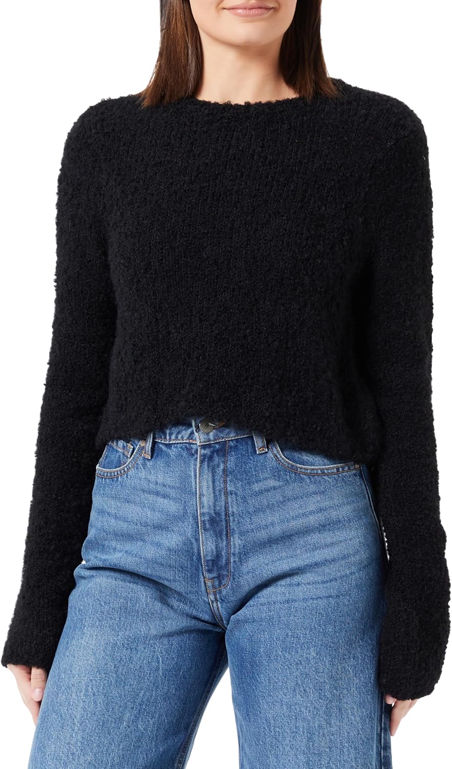 ONLY Damen Onlsima Ls O-neck Knt XS Schwarz, XS Schwarz