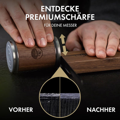 Horl 2 Rollschleifer Nussbaum & Magnetschleiflehre Walnuss, Walnuss