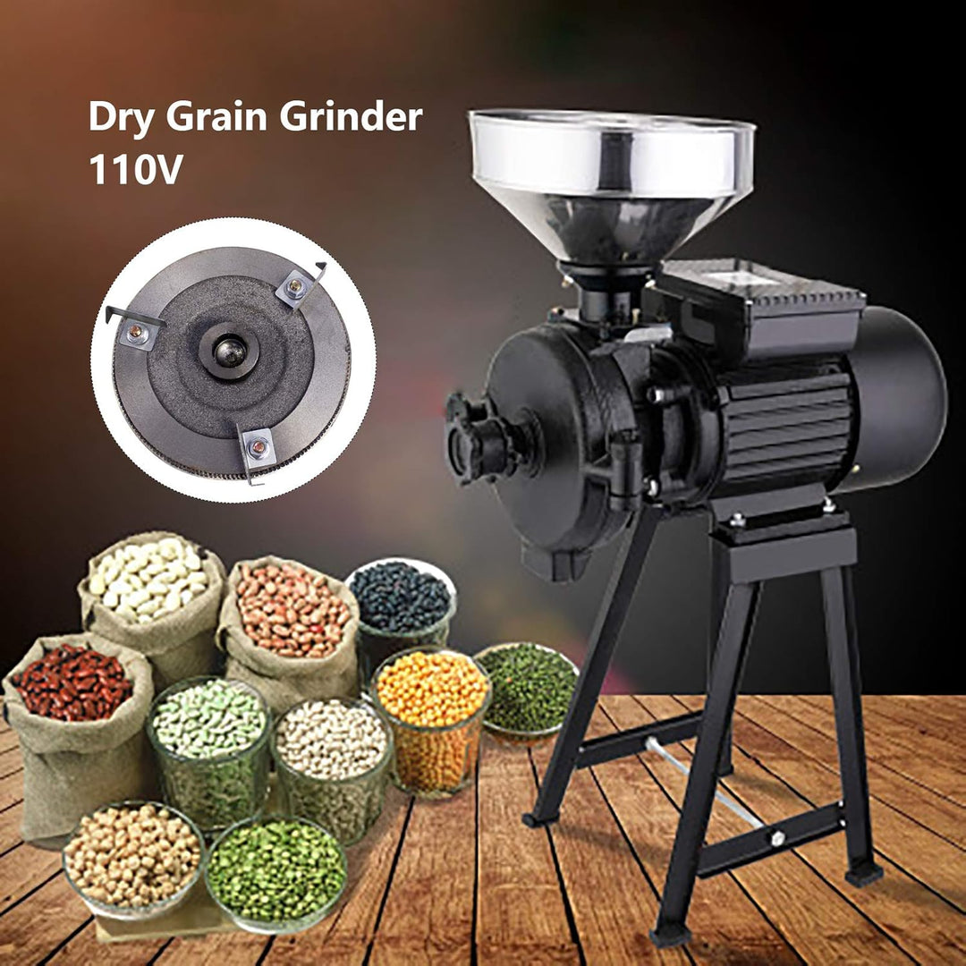 2200W getreidemühle elektrisch, Mühle Maschine+Trichter, Schrotmühle Elektrisch, Weisse Jade mattier