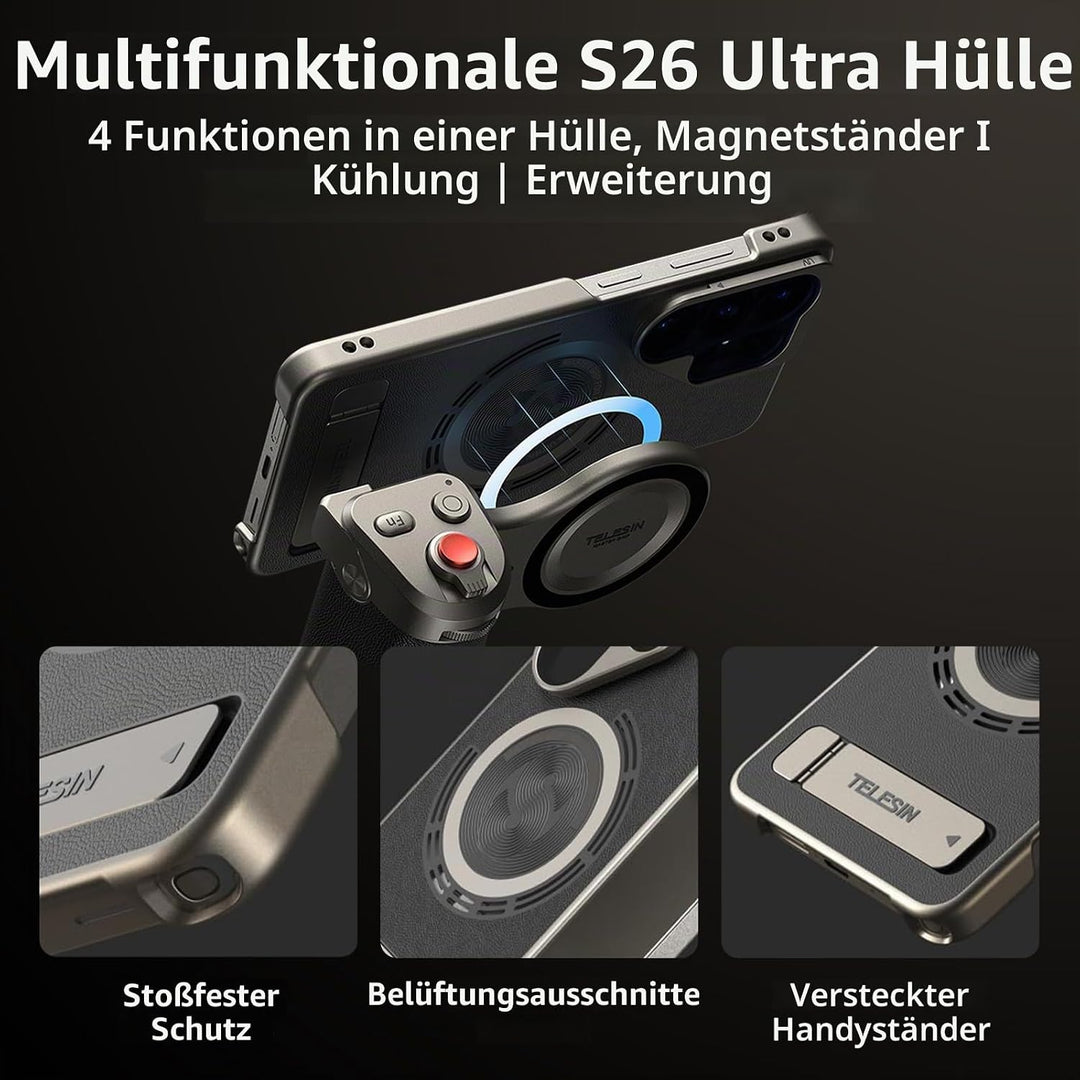Master Grip für Samsung Galaxy S26 Ultra, Smartphone Kamera Griff mit 3200mAh Akku, ND16-Filter,10-f
