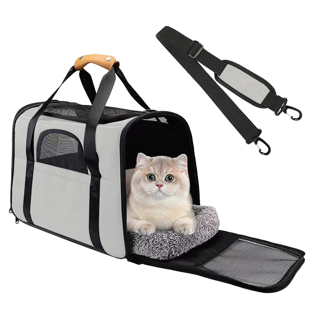 Katzentransportbox – Faltbare Transportbox Katze Auto aus Oxfordstoff, Atmungsaktive Katzentasche mi