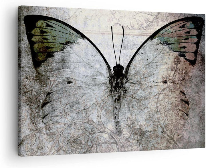 Bilder auf Leinwand Schmetterling Abstraktion Leinwandbild 70x50cm Wandbilder Dekoration Wohnzimmer