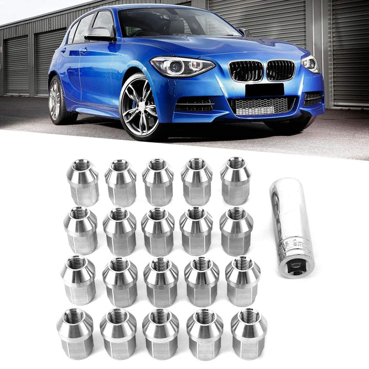 Radmuttern, 20 Stück radschraubenkappen Rad Muttern aus Edelstahl M12x1.5 Gewinde Universal Auto Car