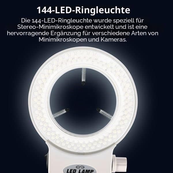 Tiamu 144 LED Stereomikroskop Kamera Ringleuchte, Super Helligkeit LED Perlen Ringleuchte 0-100% Ein