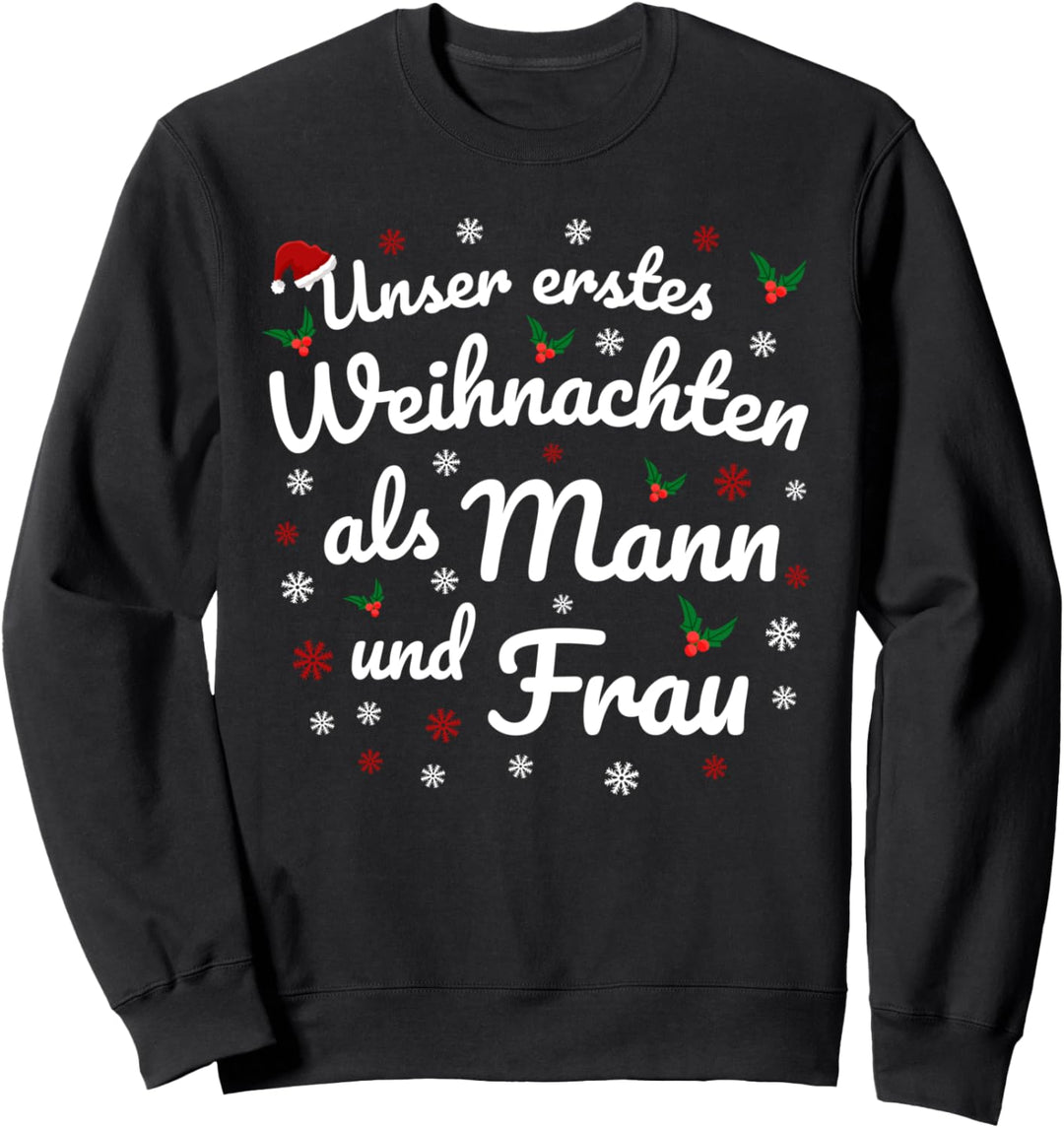 Erstes Weihnachten Geschenk Frisch Verheiratet Ehepaar Sweatshirt