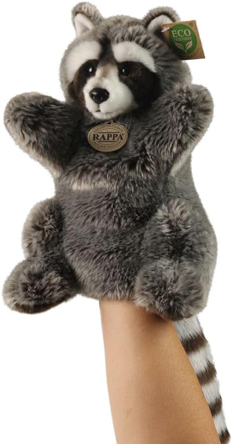 Rappa Plüsch Waschbär Handpuppe 28 cm umweltfreundliches Spielzeug