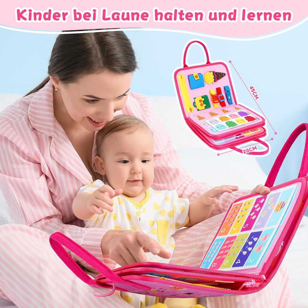 Busy Board Deutsch ab1234Jahre,Montessori Spielzeug ab 1 Jahr,Interaktives Activity Board Spielzeug