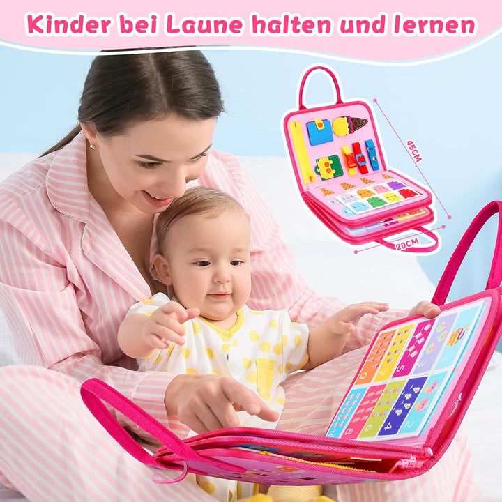 Busy Board Deutsch ab1234Jahre,Montessori Spielzeug ab 1 Jahr,Interaktives Activity Board Spielzeug
