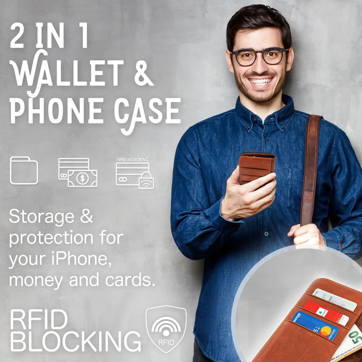 NALIA Echt-Leder Flip-Case kompatibel mit Samsung Galaxy S23 Plus Hülle, 360 Grad Bookcase, RFID-Sch