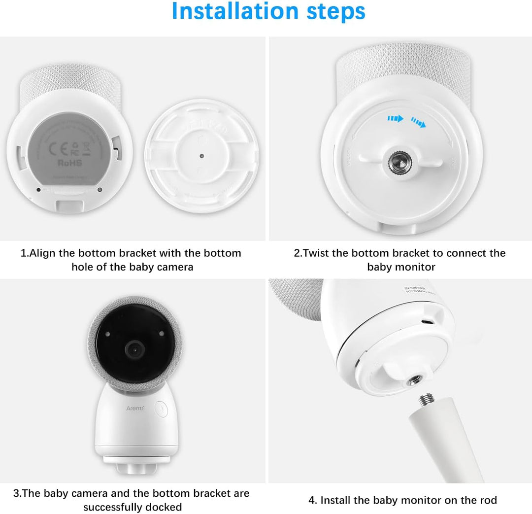 HOLACA Babyphone Halterung Babykamera-Halterung für Arenti Babyphone mit Kamera (Flexibler Halter),