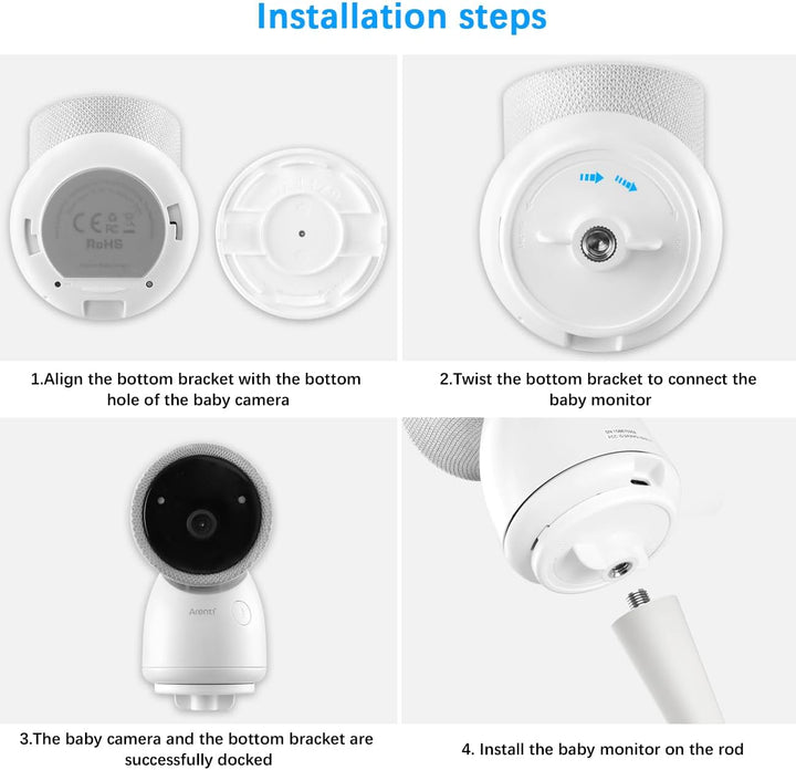 HOLACA Babyphone Halterung Babykamera-Halterung für Arenti Babyphone mit Kamera (Flexibler Halter),