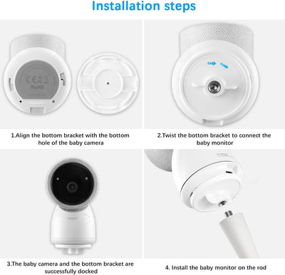 HOLACA Babyphone Halterung Babykamera-Halterung für Arenti Babyphone mit Kamera (Flexibler Halter),