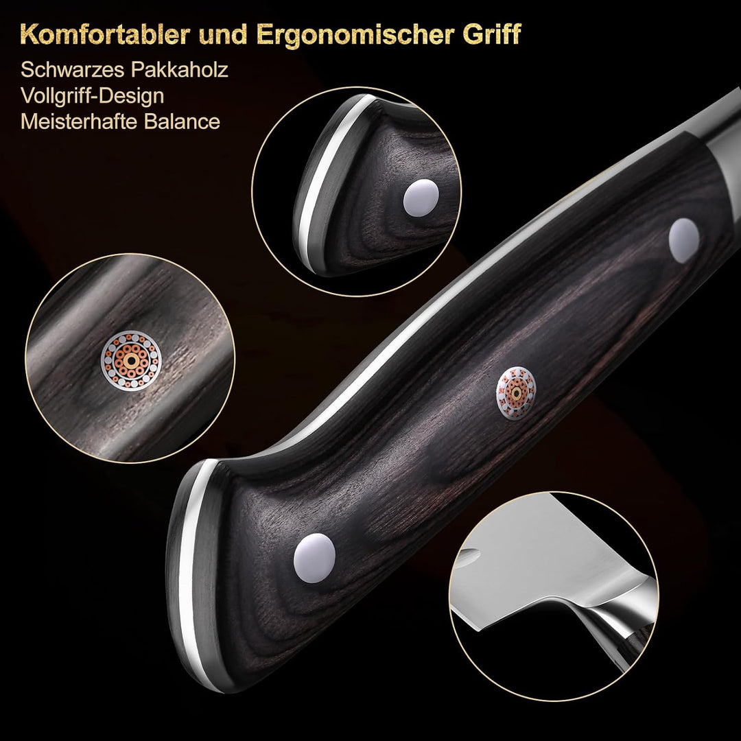 kanngou Classic. Japanisches Messer aus AUS-8 Stahl mit Kompletter Räuchergriff (Paring Knife, 13.5