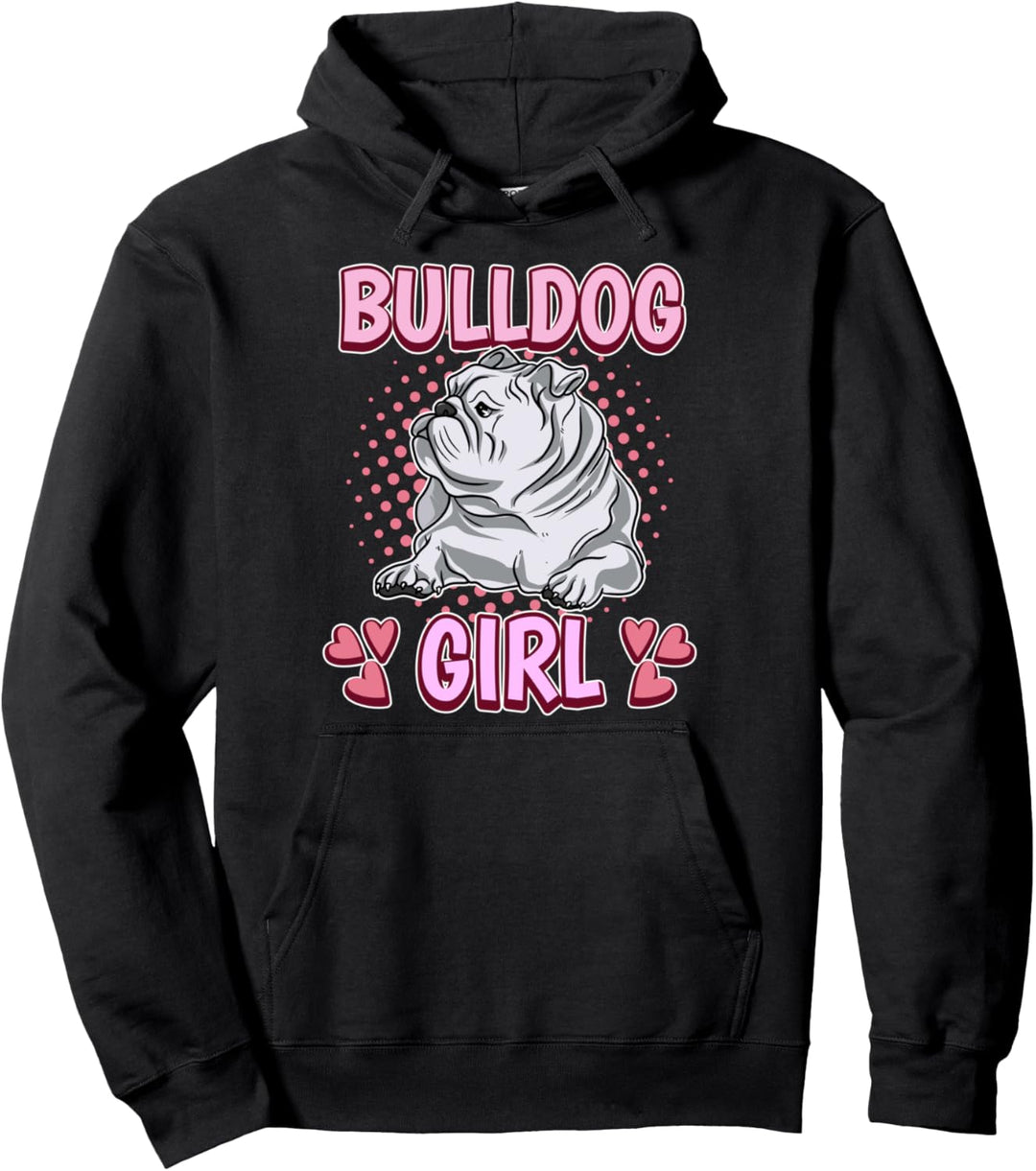 Damen Bulldog Girl Mädchen Bulldoggen Pullover Hoodie