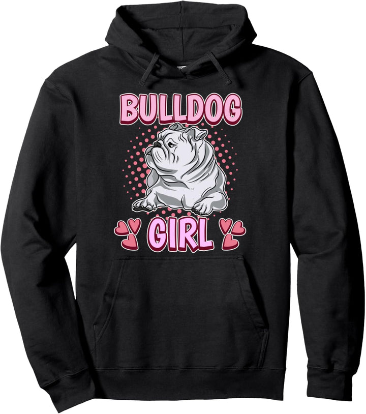Damen Bulldog Girl Mädchen Bulldoggen Pullover Hoodie