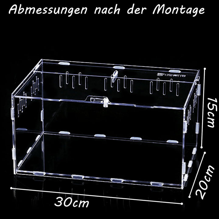 Reptile Fütterungsbox,Acryl Transparent Transport Box,Geeignet für Eidechsen, Spinnen, Hornfrösche u