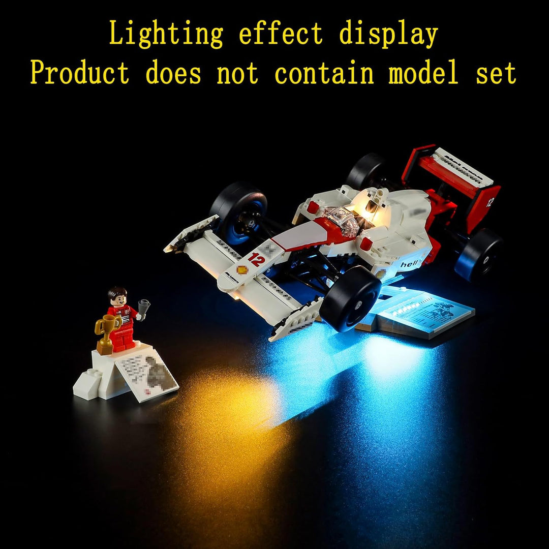 GEAMENT LED Licht-Set Kompatibel mit Lego McLaren MP4/4 & Ayrton Senna - Beleuchtungsset für Icons 1