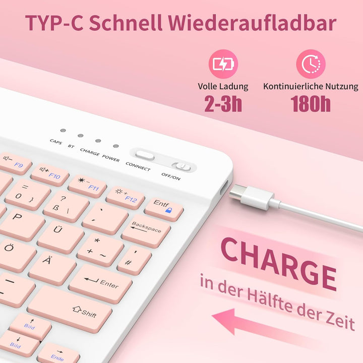 Tastatur Hülle für iPad A16 11 Generation 11 Zoll 2025/10 Generation 10,9 Zoll 2022, Schutzhülle mit