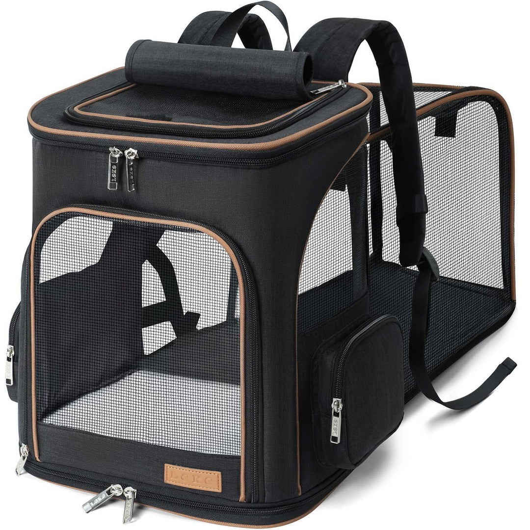 Lekesky Gross Katzenrucksack Hunderucksack für Katzen und Hunde bis 8-10kg, Erweiterbar Faltbare Hau