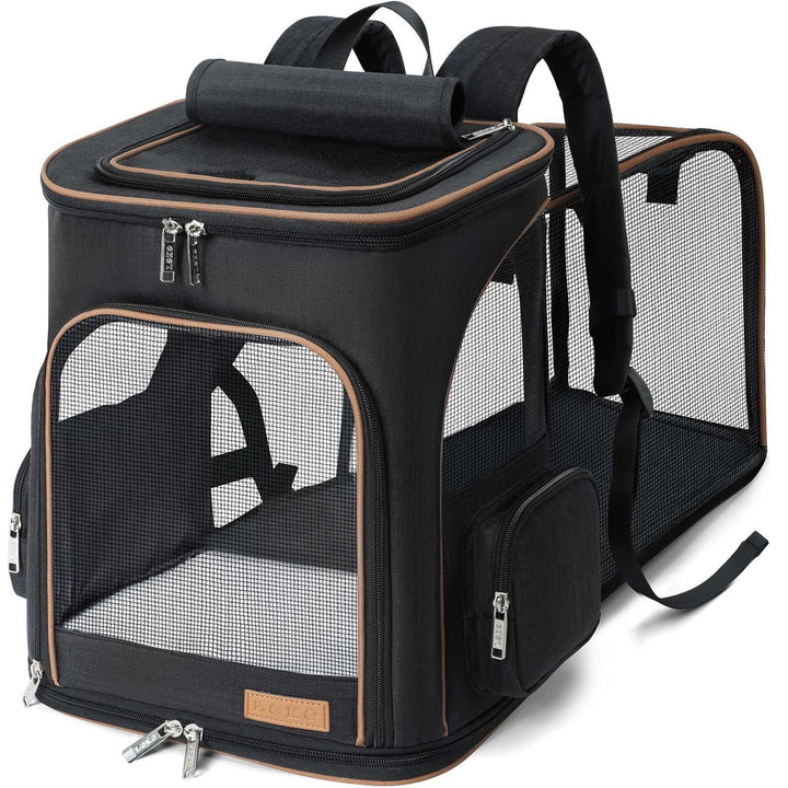 Lekesky Gross Katzenrucksack Hunderucksack für Katzen und Hunde bis 8-10kg, Erweiterbar Faltbare Hau