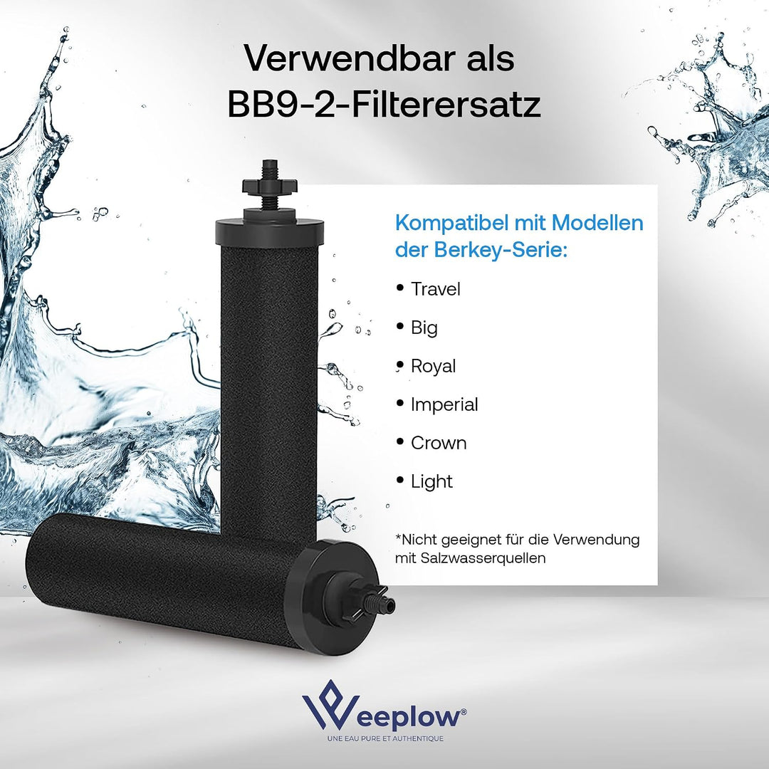 Weeplow® O'Pure Gravity Water Filter Systems Compatible with Berkey Series Travel, Big, Royal, Imper