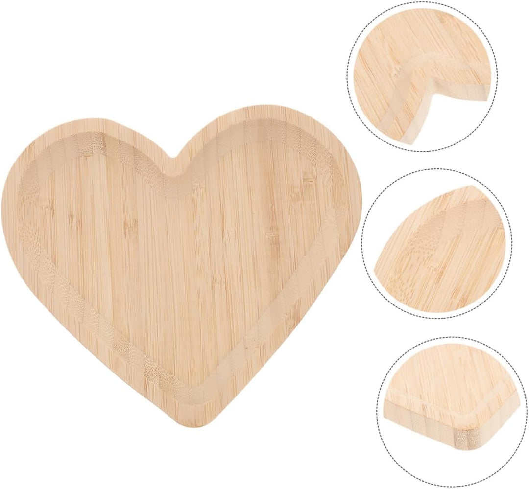 Ciieeo Elegantes Holztablett in Herzform Servierteller für Desserts Snacks Obst Leicht Zu Tragen Vie
