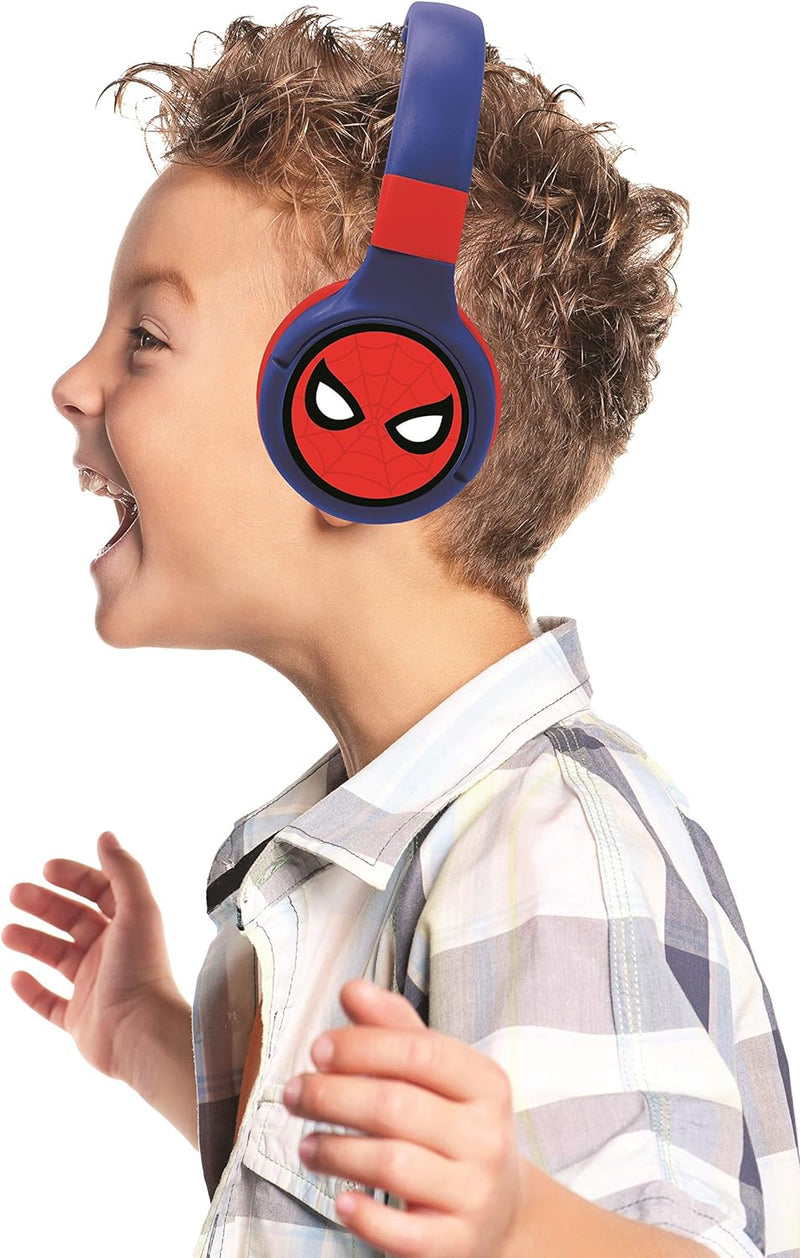 Lexibook HPBT010SP Spiderman 2-in-1-Bluetooth-Kopfhörer für Kinder-Stereo Wireless Wired, Kindersich