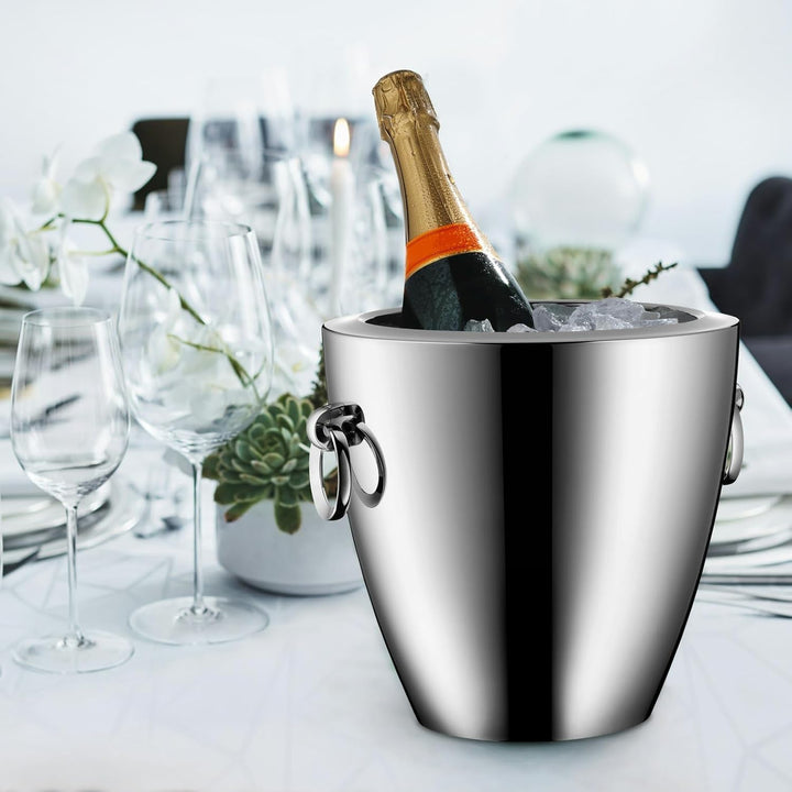 WMF Jette Champagnerkühler doppelwandig 24 cm, Sektkühler, Edelstahl Cromargan poliert Single, Singl