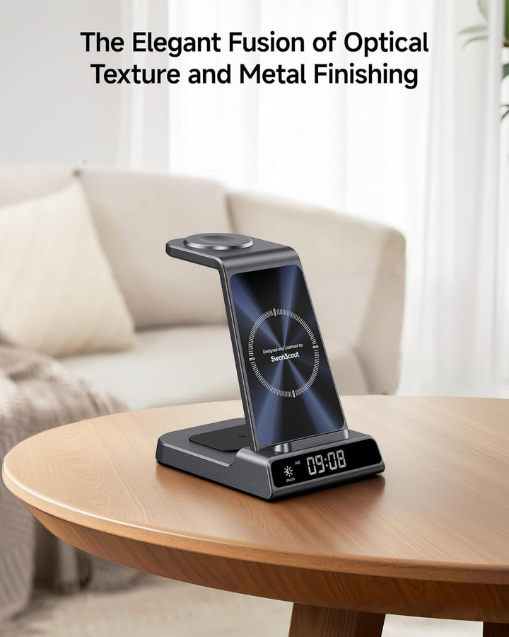 Induktive Ladestation für iPhone Air/17/16/15/14/13/12, 3 in 1 Wireless Charger für Apple Watch Ultr