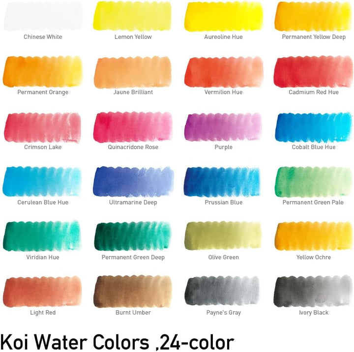 KOI Watercolors Field Box Set of 24 Colors 1 mehrfarbig, 1 mehrfarbig