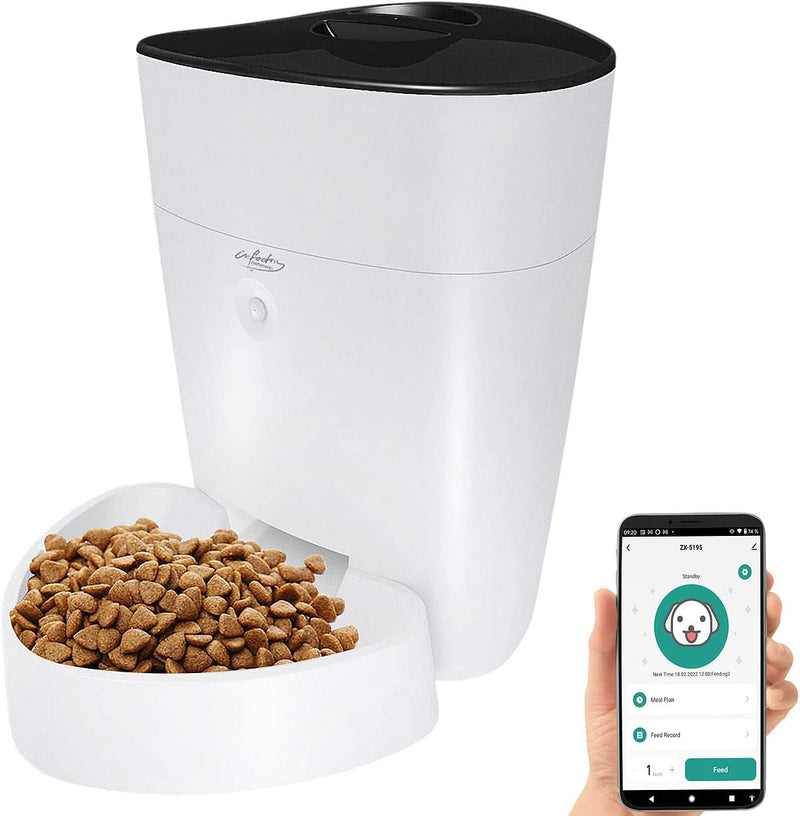 infactory Futterautomat: Smarter Futterspender für Hunde & Katzen mit WLAN und App, 4 l (Automatisch