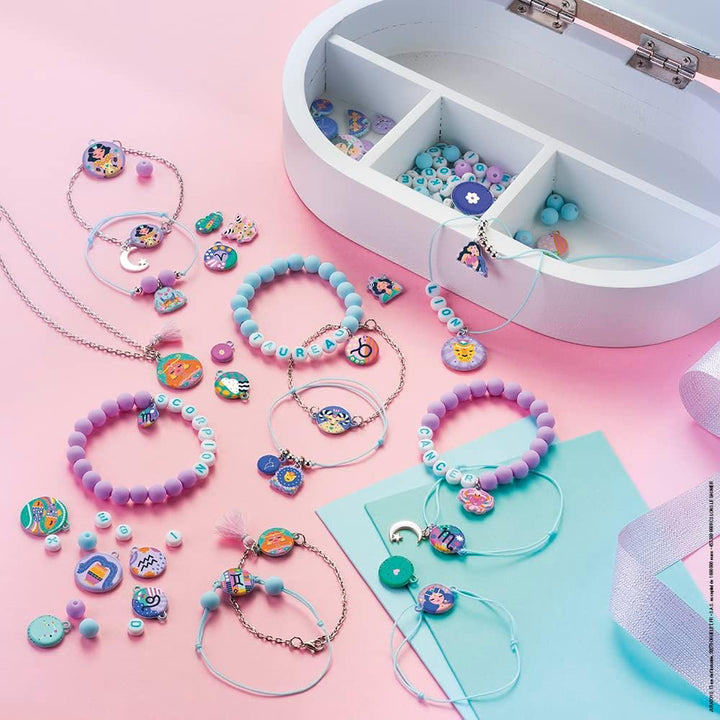 Janod - Bastelset 14 Astro-Schmuckstücke - Les Ateliers Bijoux - Kreatives Hobby Kinder - 12 Armbänd