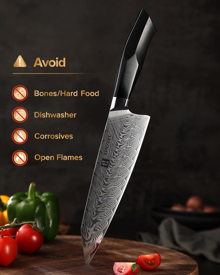 XINZUO Damaststahl Kochmesser, 21.5cm Kiritsuke Chefmesser Profi geschmiedet Gyuto Küchenmesser, Mil