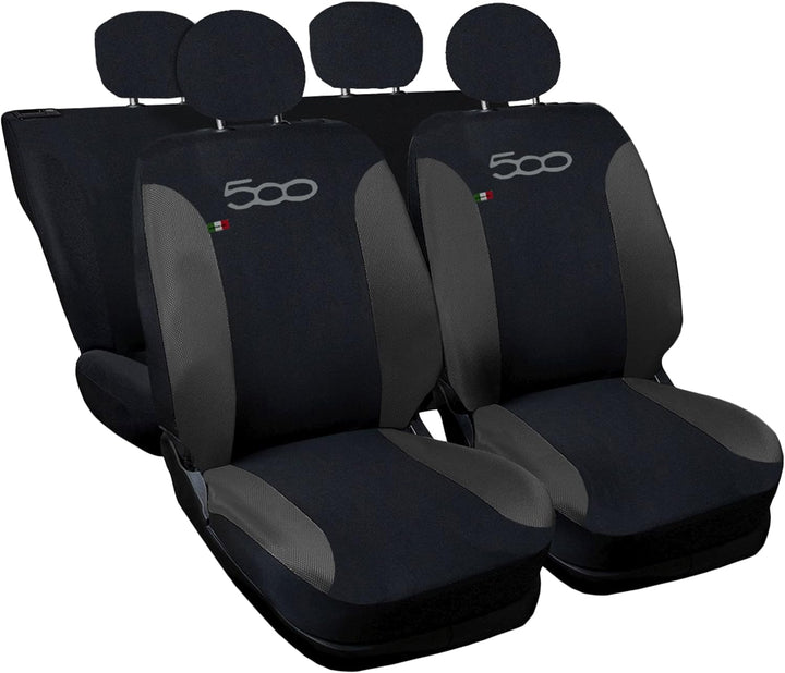 Auto Accessori Lupex - Sitzbezüge für Autositz, kompatibel Autositzbezüge für Cinquecento 500, Schwa