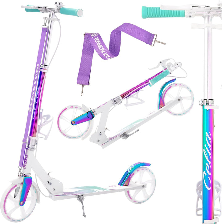 Raven Scooter, Roller, Tretroller, Kinderroller, 200mm mit Handbremse Celia White, Celia White