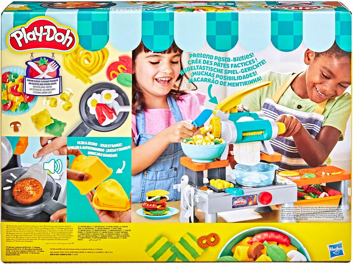 Play-Doh Brutzelspass-Küche, Spielset mit realistischen Kochgeräuschen, mehr als 25 Spiel-Snacks zum